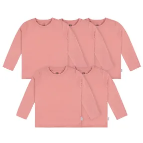 5-Pack Baby & Toddler Mauve Pink Premium Long Sleeve Tees