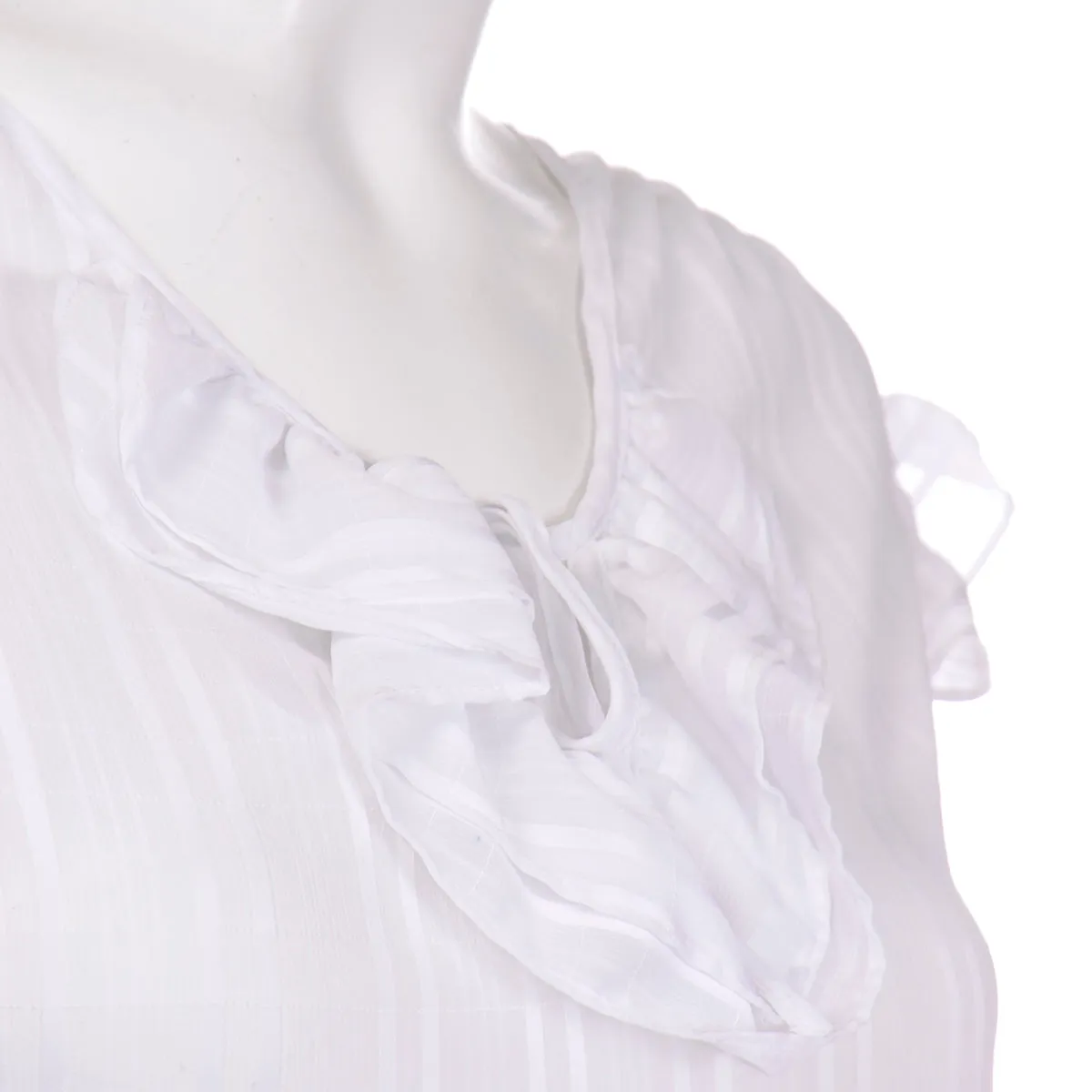 Oscar de la Renta Sport Vintage White Ruffled Peasant Blouse